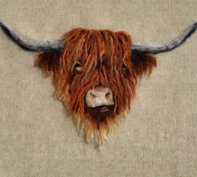 Needle Felt a Highland Cow Portrait  ~ with Jane Makes