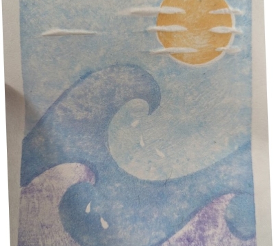 'Mokuhanga' Japanese woodblock printing- 'Catching a Wave' with Julie Evans 